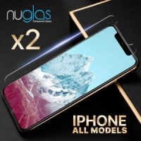 $6.95 - 2x NUGLAS Tempered Glass Screen Protector For iPhone XS Max XR X 8 7 6s Plus 5s