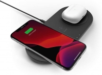 Belkin WIZ008AUBK Dual Wireless Charger (Dual Wireless Charging Pad 15W) Fast Charge 2 Devices at Once, Including iPhone,