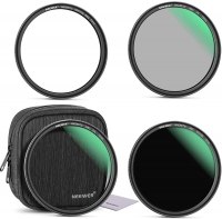 Neewer 72mm Magnetic Lens Filter Kit, Includes Neutral Density ND1000 Filter, MCUV Filter, CPL Filter and Magnetic Adapter Ring,