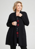 Natural Mid Length Riley Cardigan in Black in sizes 12 to 24