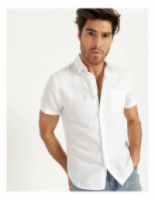 Maddox Lennon Linen Short Sleeve Shirt White