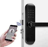 PINEWORLD 202Pro WiFi and Bluetooth Smart Door Lock, Electronic Keyless Entry Door Mortise Lock, Handle Direction Reversible - 