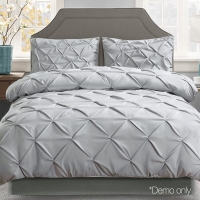 Giselle Bedding Queen Size Quilt Cover Set – Grey