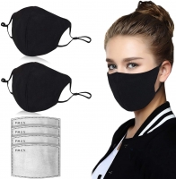 Dust Mask, Amazer Tec Activated Carbon Dustproof Mask, 2 pcs Cotton mask with 4 Extra Carbon Filters for Pollen Allergy
