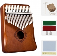 17 Keys Thumb Piano WorthPlanet Wood Finger Piano Kalimba Thumb Piano Solid Finger Piano Mahogany Body for Beginners and