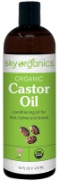 Castor Oil USDA Organic Cold-Pressed (16oz) 100% Pure Hexane-Free Castor Oil - Conditioning & Healing, For Dry Skin, Hair Growth