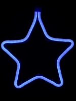 Blue Flat Neon Flex Star Shape Rope Light Display - 26cm