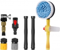 Car Wash Brush, Car Cleaning Kit, 360° Spin Car Wash Mop, High-Pressure Foam Car Cleaning Brush, Detachable & Extendable Scrub