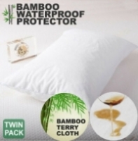 2x Waterproof Bamboo Terry Breathable Pillow Protector Cover Altern to Cotton