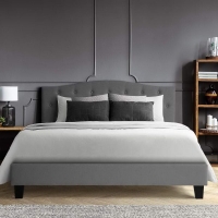 Lars Bed Frame Fabric – Grey Double