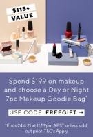 Spend $199 on makeup and receive 7pc makeup goodie bag free