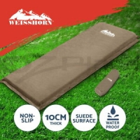 Weisshorn Self Inflating Mattress Camping Sleeping Mat Air Bed Pad Single Coffee - 9350062211472