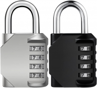 $15.49 - KeeKit Combination Lock [2 Pack] 4 Digit Anti Rust Padlock Set Weatherproof Lock Padlock Gate Lock Gym Lock Locker Lock for