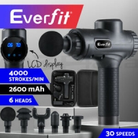 Everfit Massage Gun 6 Heads Electric Massager LCD Vibration Relief Percussion