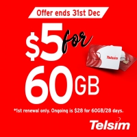 Telsim 60GB Data and Unlimited Calls & Text for 28 Days