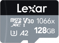 Lexar Professional 1066x 128GB microSDXC UHS-I Card w/SD Adapter Silver Series, Up to 160MB/s Read, for Action Cameras, Drones,