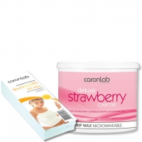 Caronlab Strawberry Strip Wax & Spun Lace Pack