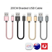 $3.99 - 20CM Short Braided USB Cable Fast Charging Cord for iPhone XS 8 7 6 Plus 5