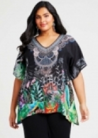 Natural Wild One Top in Print in sizes 12 to 24