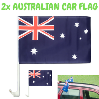 2x AUSTRALIA CAR FLAG with Window Clip Flags Australia Day 30cm x 45cm New