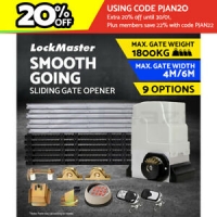 LockMaster Electric Sliding Gate Opener 1800KG Motor Kit Auto Keypad Remote Rail