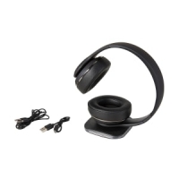 Bluetooth Headphone with Wireless Charge Base - Black