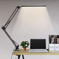 Koreal Study Lamp,Adjustable Swing Arm Desk Lamp with Clamp,Table Lamp with USB,Adjustable Light Brightness,for Study Reading
