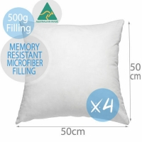 4x Aus Made Premium Polyester Microfibre Pillow Cushion Inserts 50x50CM
