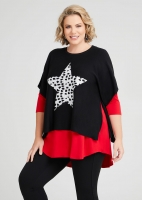 Star Cotton Blend Jumper in Black in sizes 12 to 24