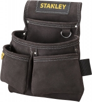 STANLEY Leather Double Nail Pocket Pouch - Black - 