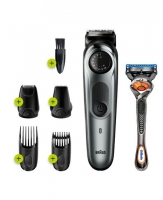 Braun | Beard trimmer with Precision Dial, 4 Attachments and Gillette Fusion5 ProGlide Razor
