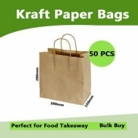 Kraft Paper Bags Craft Gift Shopping Bag Carry Brown Bag With Handles Favor Bulk