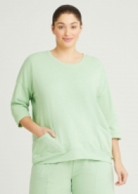 Cotton Leisure Sweat Top in Pink in sizes 12 to 24