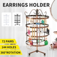 Earring Holder Stand Jewelry Display Hanging Rack Storage Metal Organizer 4 Tier