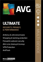 AVG Ultimate 2022, 10 Devices 1 Year, Antivirus+Cleaner+VPN+AntiTrack, [PC/Mac/Android] [License]