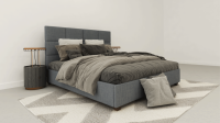Boxy Custom Upholstered Bed With Choice of Standard Base