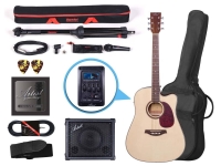 Artist LSPCEQNT Natural Acoustic Electric Guitar Buskers Pack