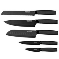 Soffritto 5 Piece Antibacterial Kitchen Knife Set Black