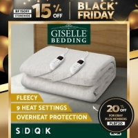 Giselle Fleecy Electric Blanket Queen Heated Pad Cover Winter Fully Fitted S/D/K