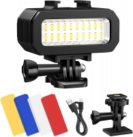 Neewer WP11 Waterproof LED Light, IPX8 131ft/40m Underwater Video Fill Night Light Dimmable 6800K CRI98 1000lm with 4 Color