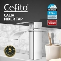 Cefito Vanity Taps Bathroom Mixer Taps Faucet Basin Sink Brass WELS Silver
