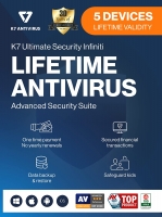 K7 Ultimate Security Infiniti Lifetime Validity Antivirus 2022 | 5 Devices | Threat Protection ,Internet Security,Data