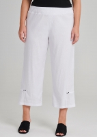 Linen Mirage Crop Pant in White in sizes 12 to 24