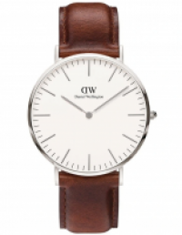 Daniel Wellington 40mm Classic St Mawes Silver Leather Watch