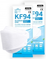 10 Pack , HAPPYDAY 4-Layer Micro Dust Protection KF94 Face Mask for Adult , Made in Korea , Individual Package , White Large
