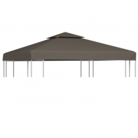 2-tier Gazebo Top Cover 310 G/m² 3×3 M Taupe