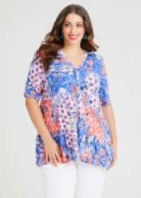 Bamboo Holiday Boho Top in Print in sizes 12 to 24