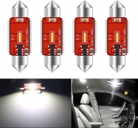 4x 31mm Festoon LED C5W Bulbs Canbus Error Free 1860 1SMD White 3021 for Car Dome Map License Plate Light DC 9-28V No Polarity