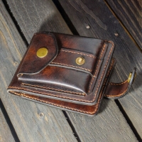 Men Genuine Leather Bifold Multi-card Slot Card Holder Vintage EDC Coin Bag Belt Sheath Wallet Waist Bag Sale