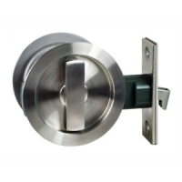 Nidus Cavity Sliding Door Privacy Set CSDPRI-RD-SS Round Stainless Steel